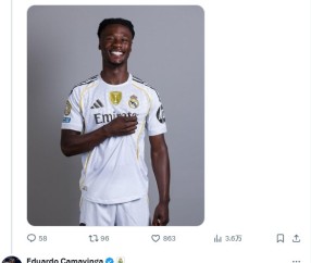 “TA：卡马文加伤缺vs皇社”，卡马文加：我咋不知道自己伤了🤣